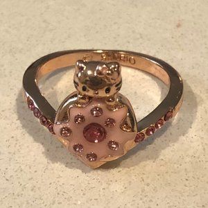 Hello Kitty Sanrio Official Rose Gold Ring Size 7